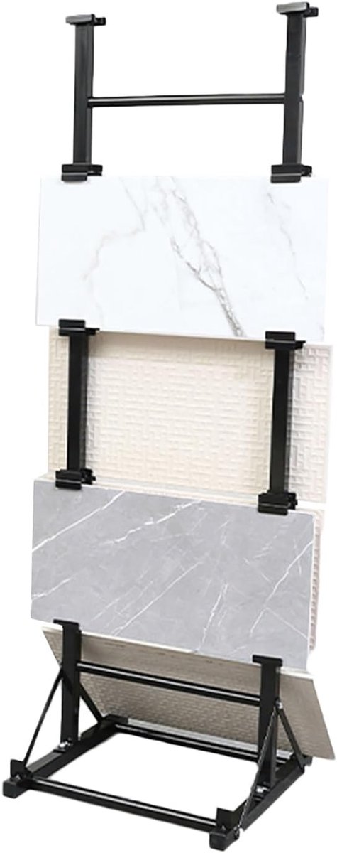Tegelstandaard - Vloerdisplay - Showroom Presentatie - Meerlaags Ontwerp - 46x50x149 cm - Zwart