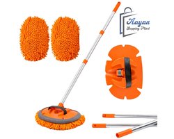 Autowas Mop Set – Microvezel Auto Wasborstel Telescopisch met 2 Opzetstukken – Draaibare Kop – autowas mop – microvezel wasborstel auto – auto schoonmaken tool – car cleaning brush – telescopische autowas borstel – auto reiniging accessoires – 86699
