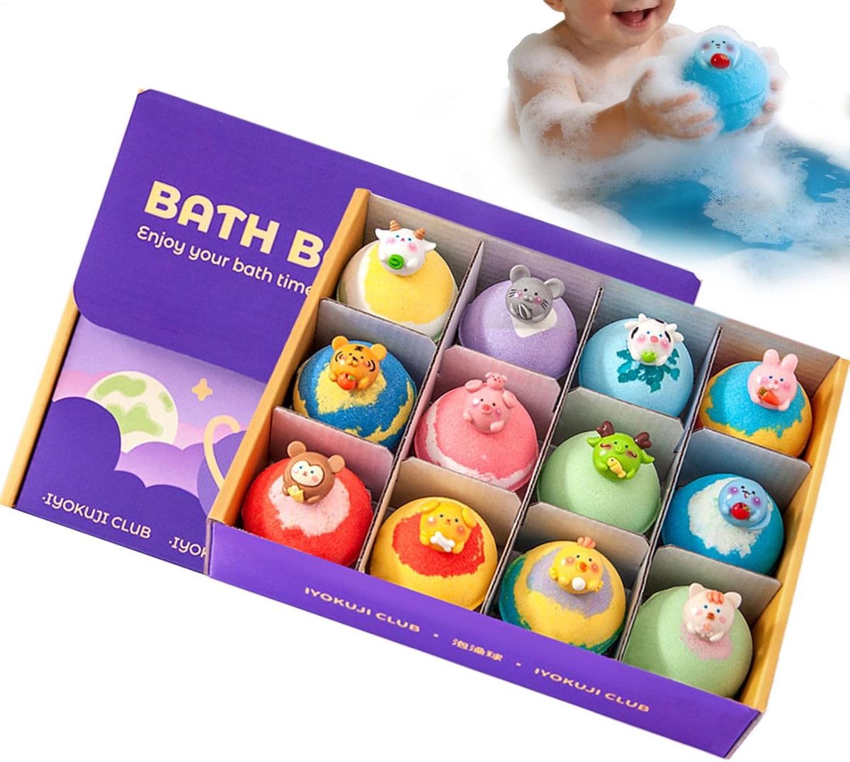 Bruisballen Set - Zoutballen Bad - Ontspanning Thuis - Met Verrassing - 12 Stuks