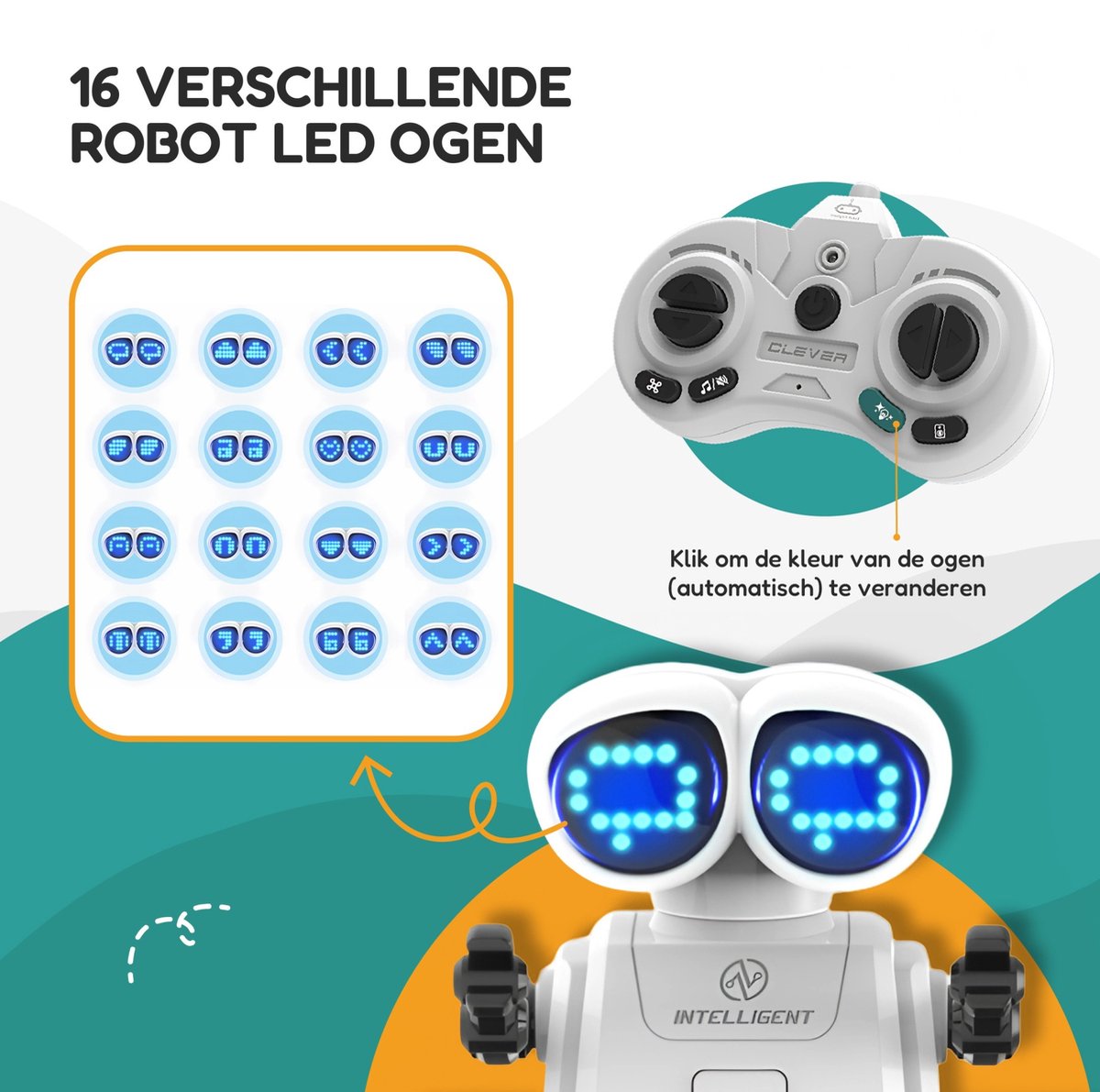 snookids Robot de Juguete para niños - Robot controlado a Distancia con Ojos LED y música, Recargable RC y Sensor de Gestos, Regalo programable para niños y niñas