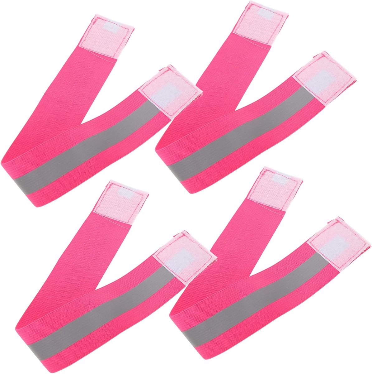 Reflecterende Hardloopbanden - Veiligheidsbanden Pols Enkel - Nachtelijke Sport Zichtbaarheid - Rekbaar Elastisch Materiaal - 16x4cm - Roze