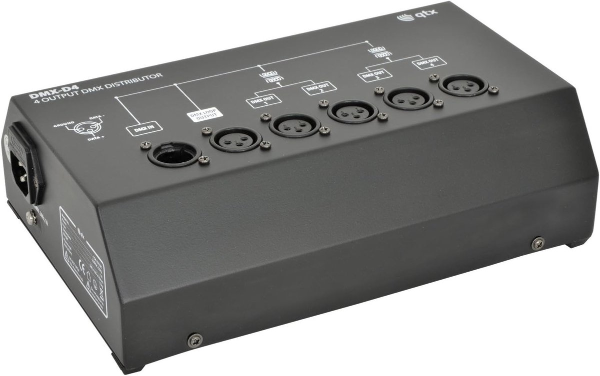 DMX Dimmer Pack - Versterker Module - Verlichting Sturen - 4 Kanalen 2 Uitgangen - 184 kg