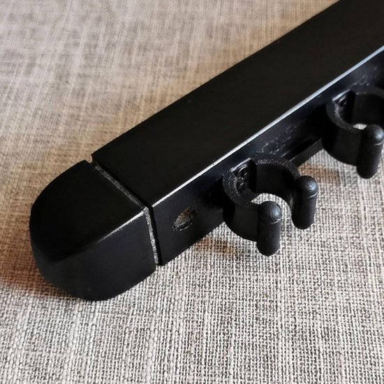 Biljartstokhouder - Keu Hanger - Biljartkamer Organiseren - Houten Wandmontage - 4 Keu Capaciteit - Zwart — afbeelding 5