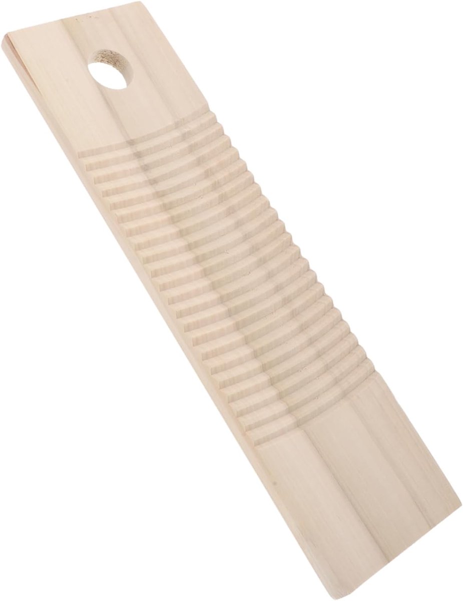 Houten Wasbord - Handwas Plank - Kleding Reinigen - Massief Hout Ontwerp - 45 x 13 x 1.7 cm - Beige