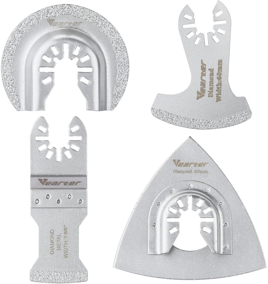 Universele Multitool Zaagbladen Set - 4PCS Diamant Bladenset voor Tegels, Cement en Beton