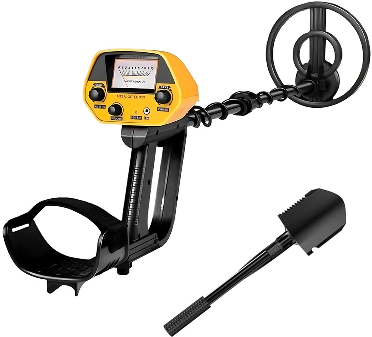 Metaal Detector - Incl. Koptelefoon en Schep + Opberghoes - Verstelbare Hoogte - Metaaldetector Kind - Waterdichte Zoekspoel - Lichtgewicht - Geschikt voor Kinderen en Volwassenen — afbeelding 4