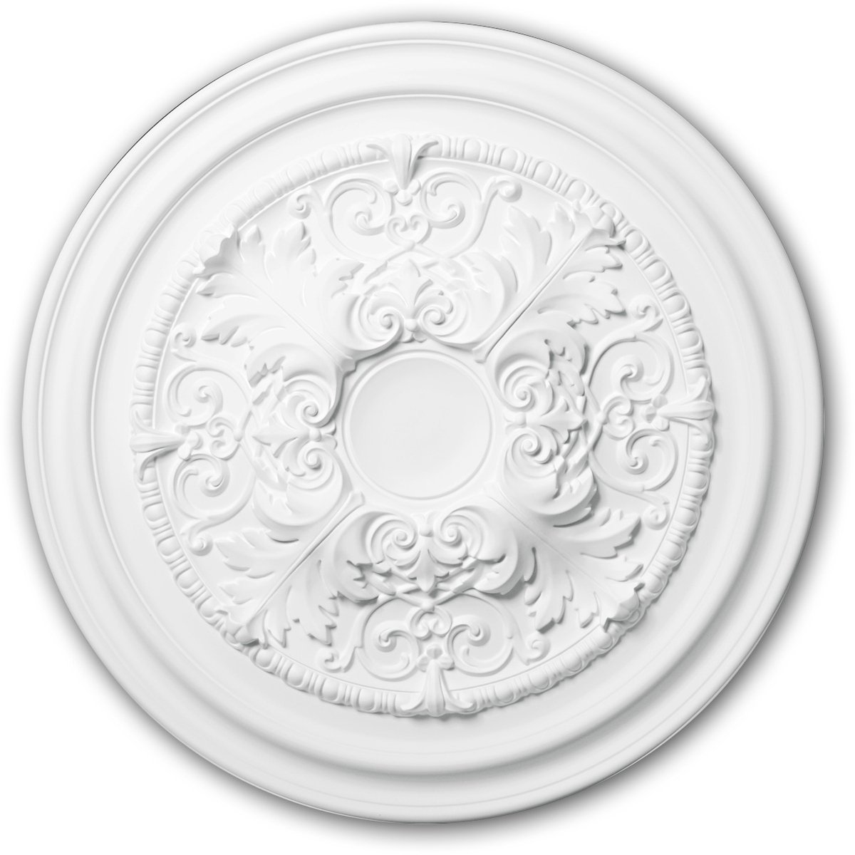Plafond Rozet 156001 Profhome plafond centrum Sierelement neo-classicisme stijl wit Ø 69,5 cm
