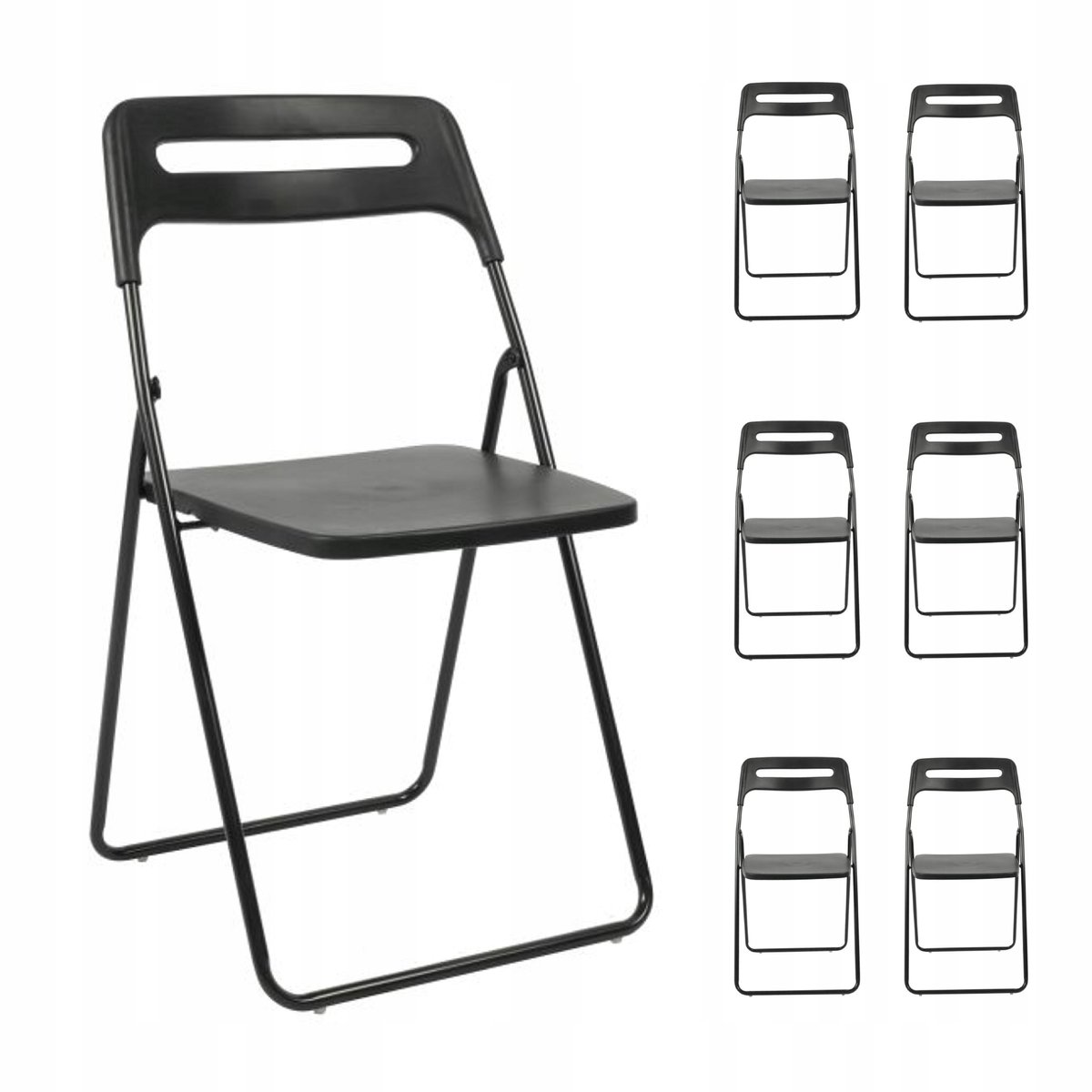 Furnitex K14-FX - Klapstoel - Zwart - Set van 6