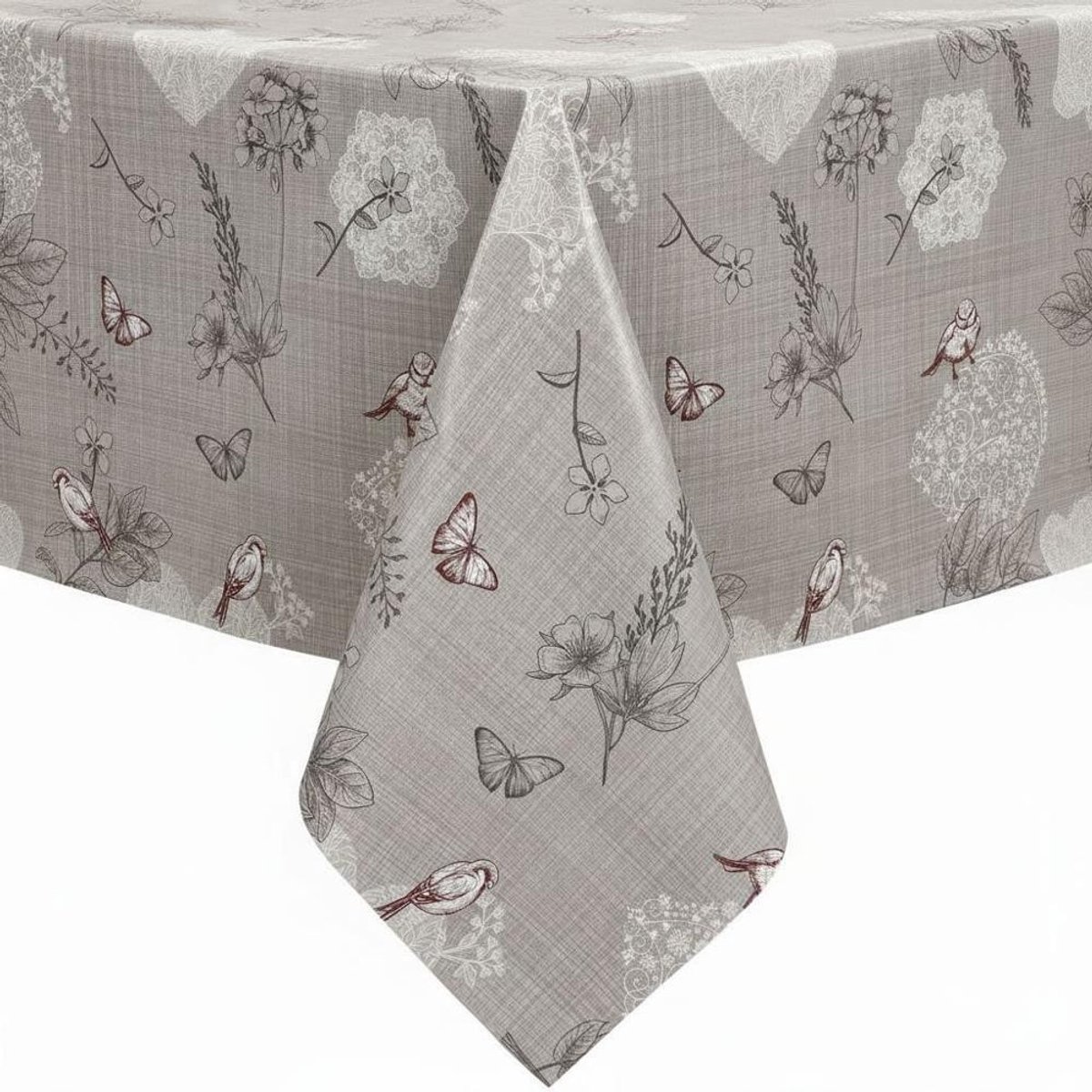 Protecttable - Tafelzeil Vogels en Vlinders 140x110cm - Tafelkleed Afwasbaar - Kunststof