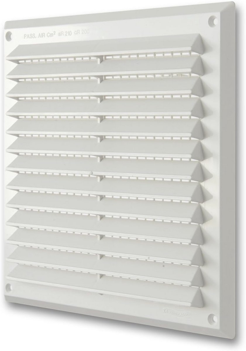 Vierkant Ventilatierooster voor Insectennet 227x227 mm - Kunststof