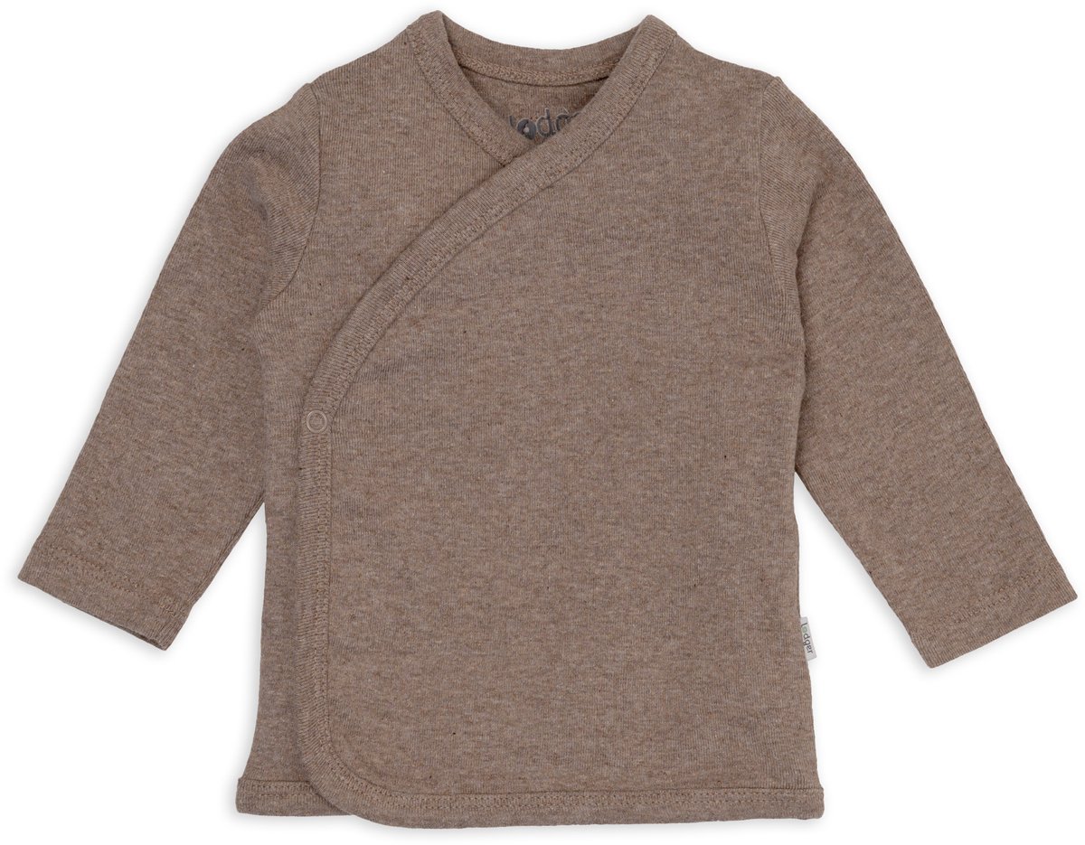 Lodger - Bruin shirtje - overslag shirtje - maat 62 - 100% biologisch katoen