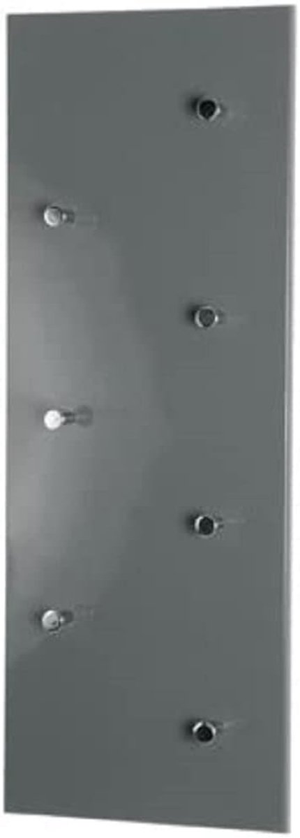 Moderne Wandkapstok met 7 Haken in Chroom en Grijs