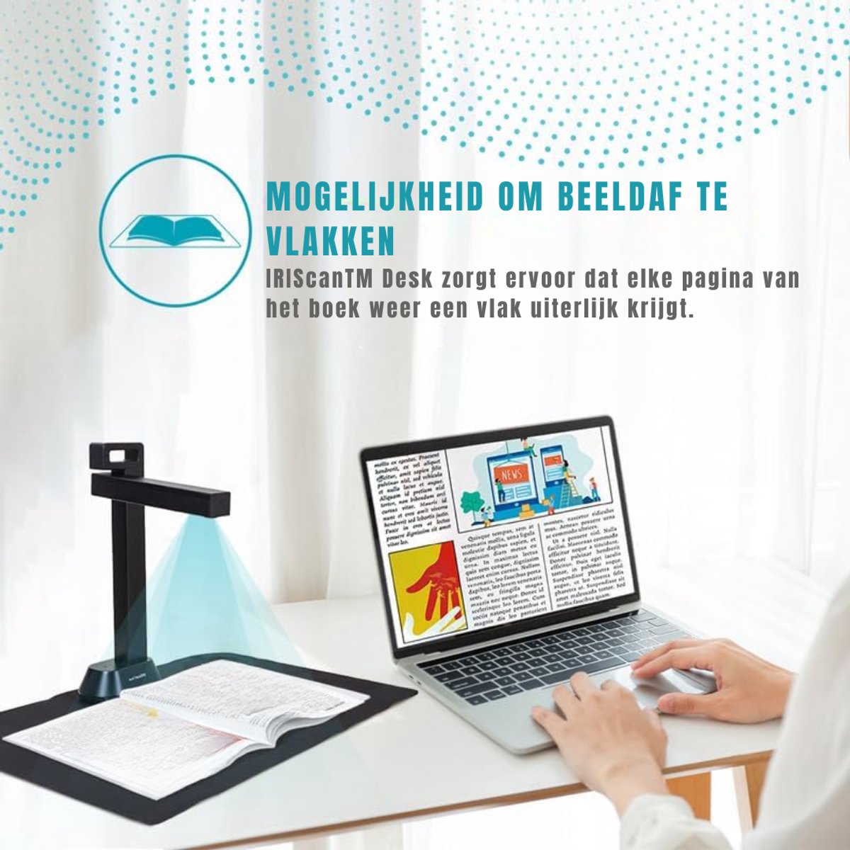 Nexvo® Smart Boekenscanner - Documentenscanner via USB – Scanner – Zwart - 12cm x 9cm x 40cm thumbnail 2
