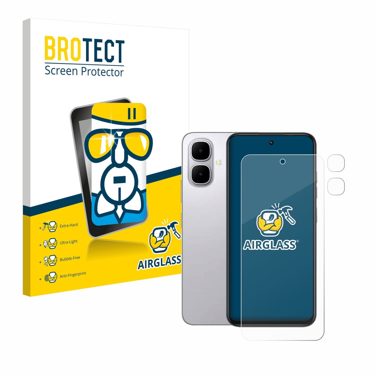 Screenprotector voor Infinix Smart 10 (Voor+Camera) Beschermglas transparant