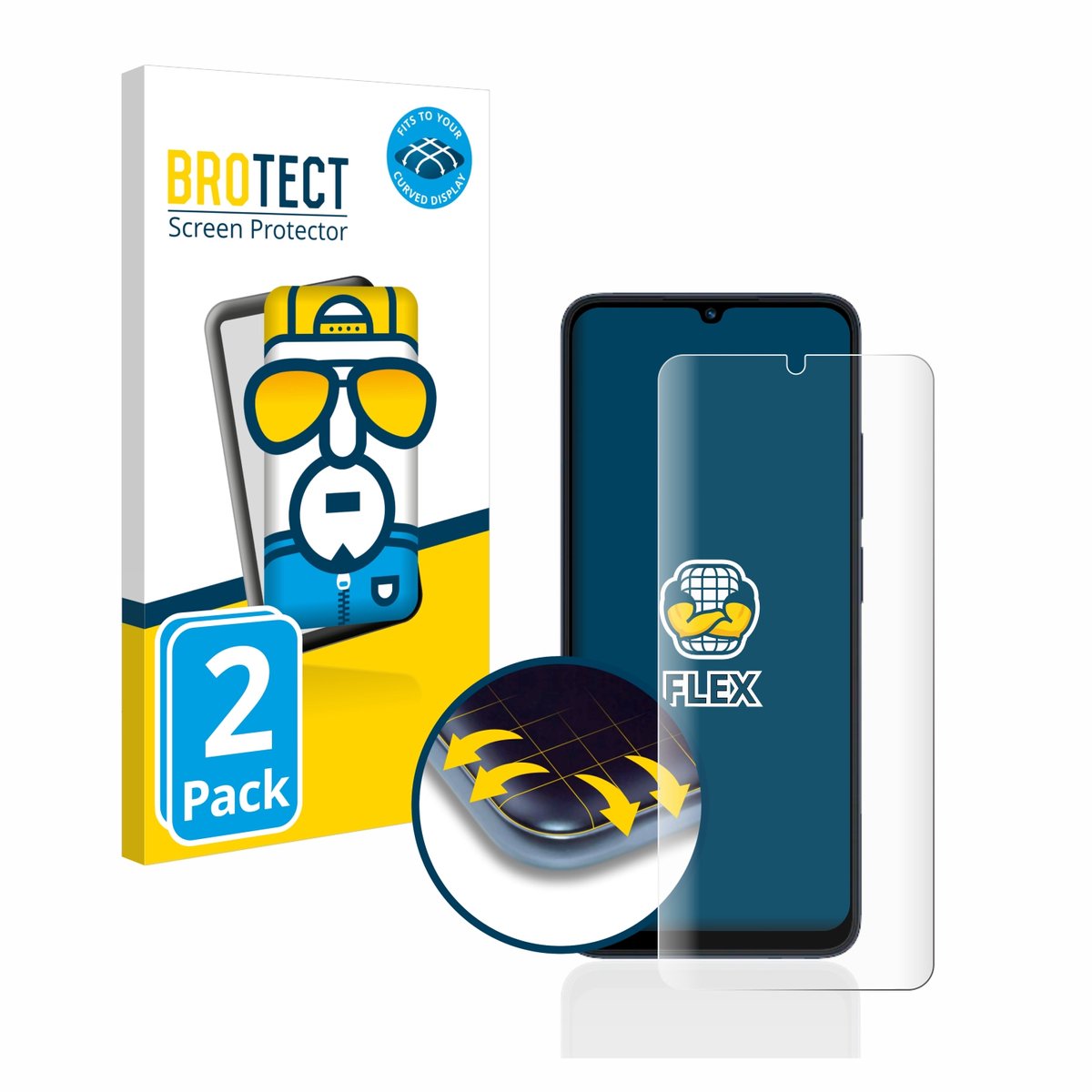 BROTECT - Screenprotector voor Xiaomi Redmi 12C - Folie Beschermfolie transparant volledig dekking - 2 Stuks