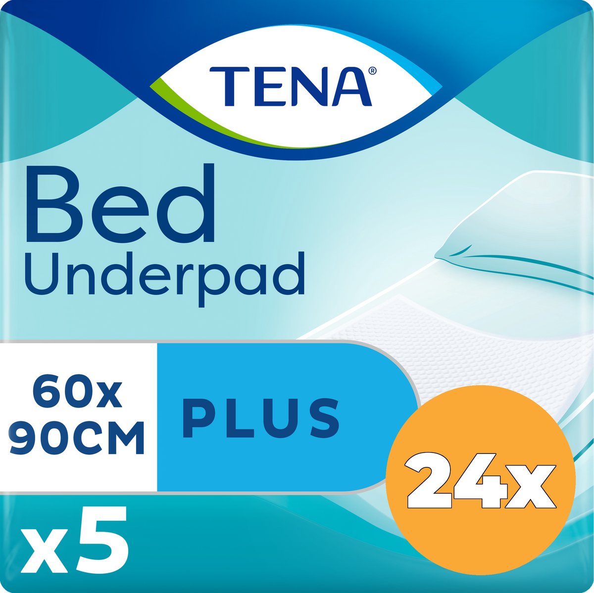 24x Tena Bed Underpads Plus 60x90 cm (5 stuks)