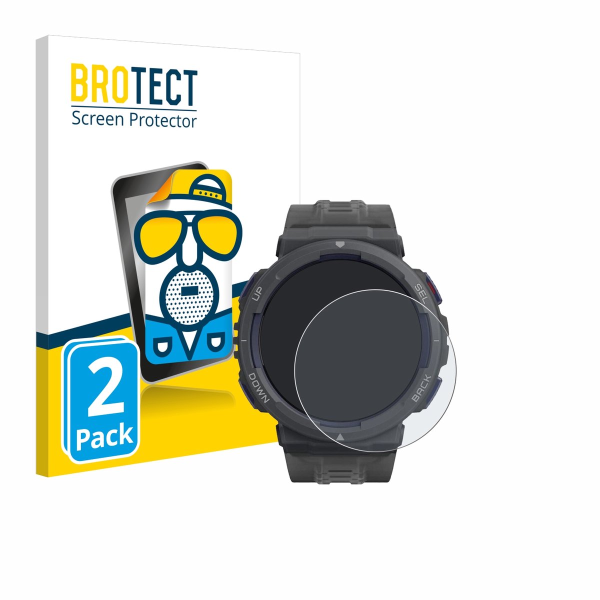 BROTECT - Screenprotector voor Amazfit Active Edge - Folie Beschermfolie matte 2 Stuks