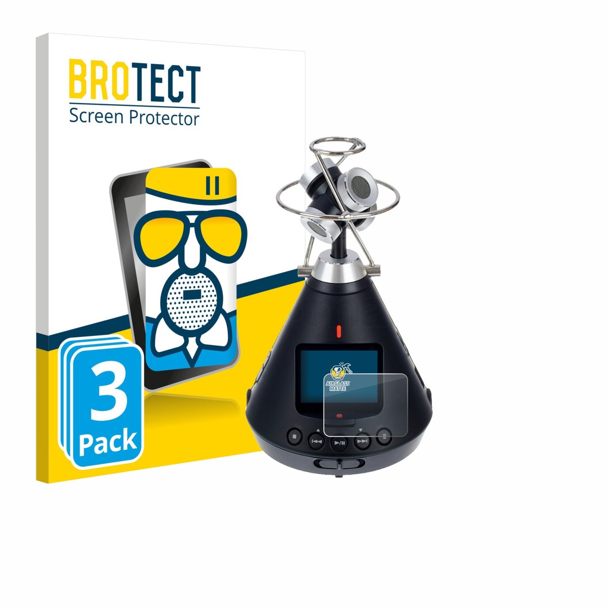BROTECT - Screenprotector voor Zoom H3-VR - Folie Beschermfolie Beschermglas matte 3 Stuks