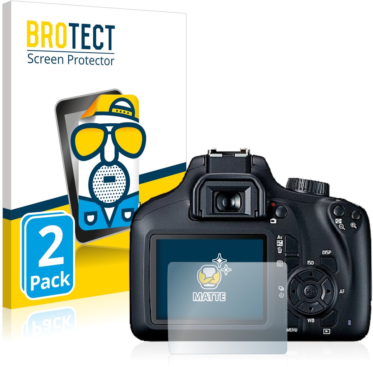 BROTECT - Screenprotector voor Canon EOS 4000D - Folie Beschermfolie matte 2 Stuks