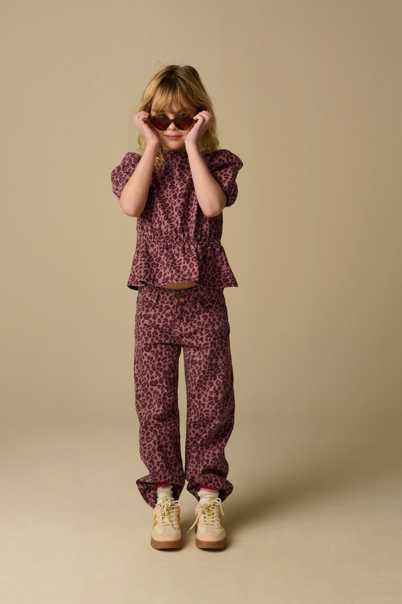 Sissy-Boy - Roze straight leg jeans met leopard print
