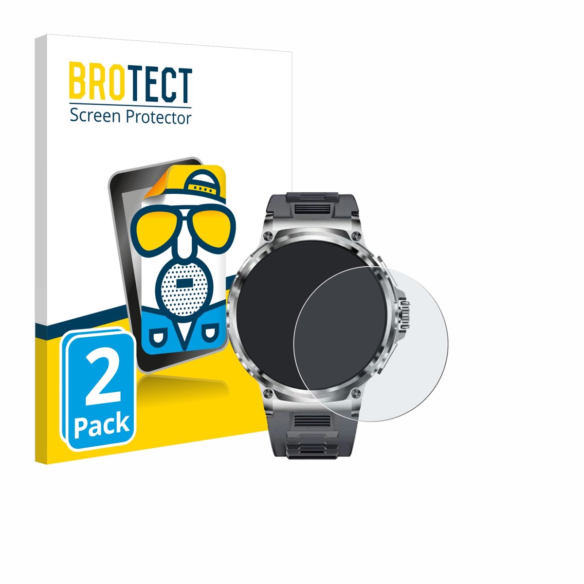 BROTECT - Screenprotector voor Smartwatch V69 1.85" - Folie Beschermfolie matte 2 Stuks
