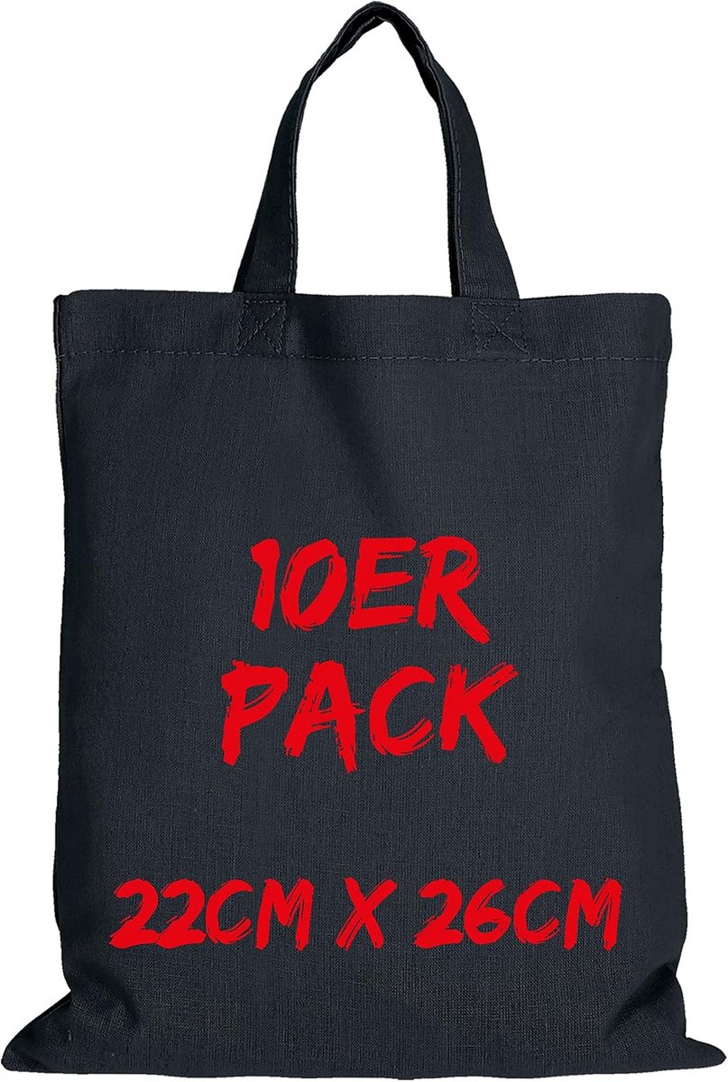 Set van 10 Jute Apothekers Tassen Donkerblauw - 22x26 cm, Korte Hengsels