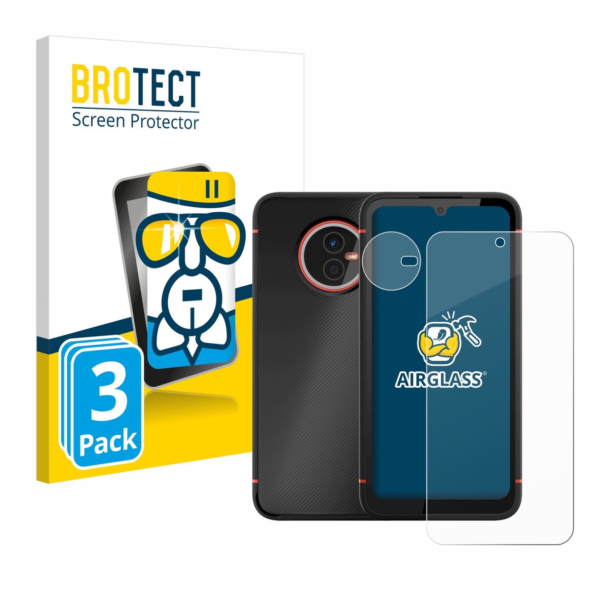 Screenprotector 3 Stuks voor Gigaset GX4 Pro (Voor+Camera) Beschermglas transparant