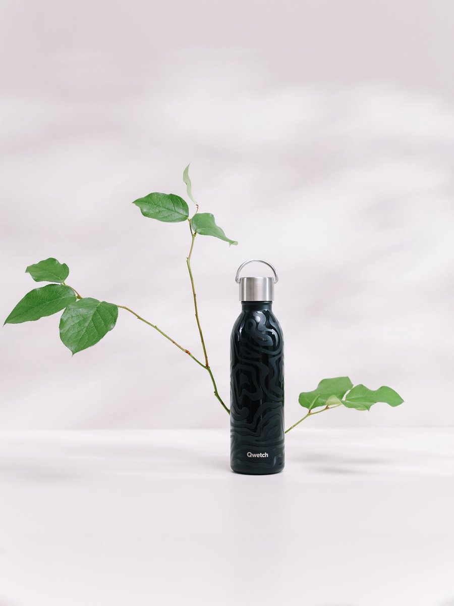 Qwetch - Isothermische fles - Active Camo Zwart- 600ml