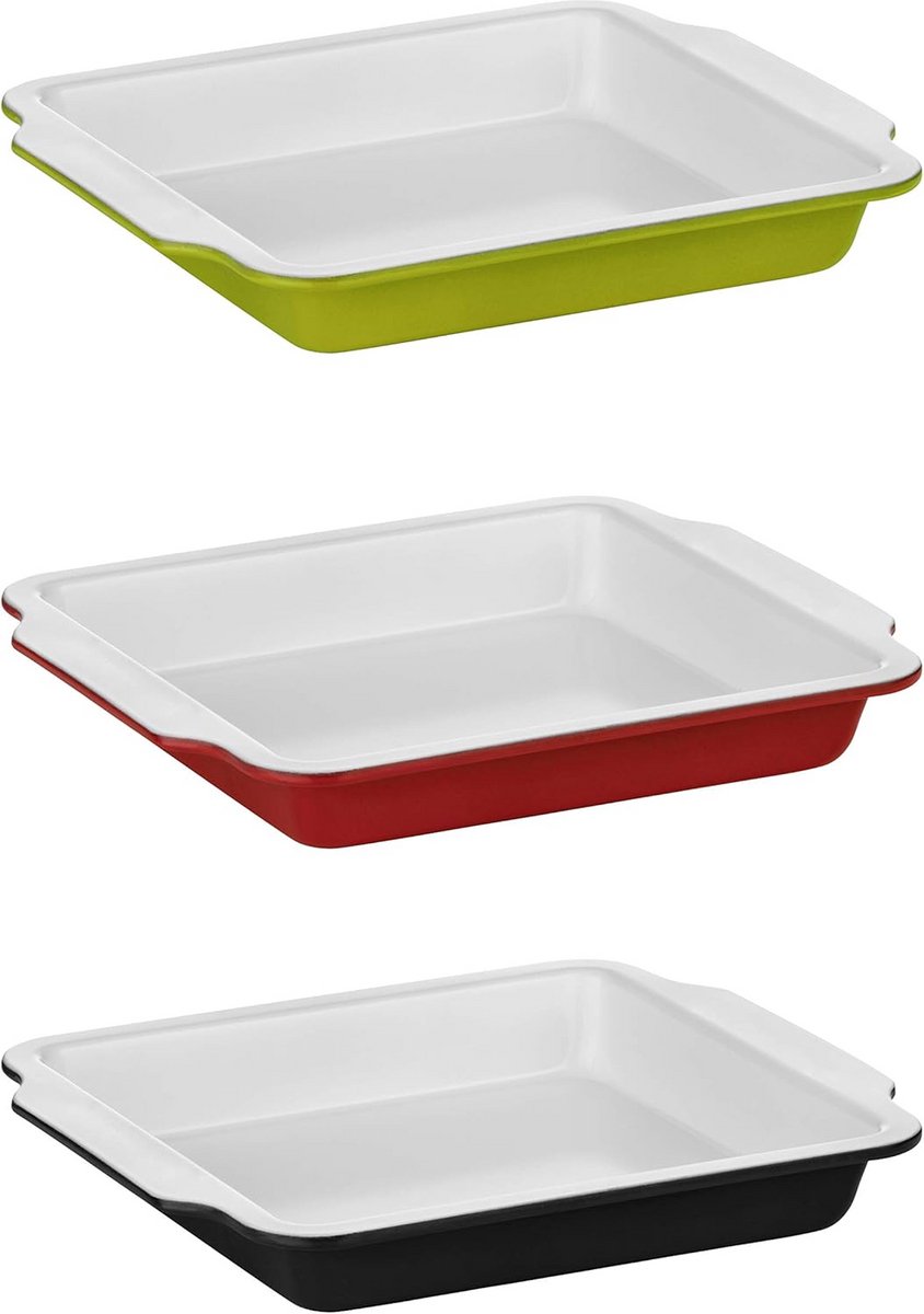 Ovenschaal Koolstofstaal 27x30x4 cm met Keramische Coating - Groen
