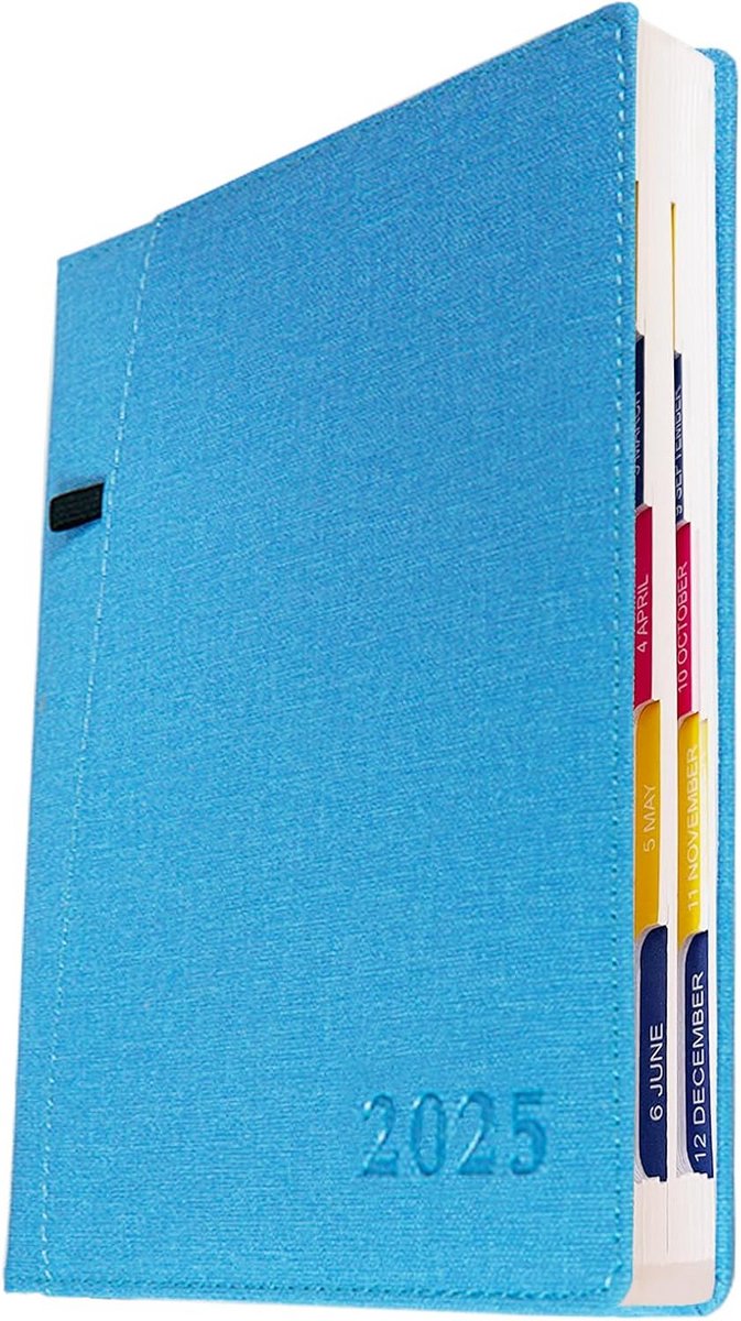 2025 Dagboek Agenda Planner - Maandelijkse Tabs en Penhouder - Compact 8.25" x 5.7" - Ideale Jaarplanner voor Dagelijkse en Maandelijkse Planning