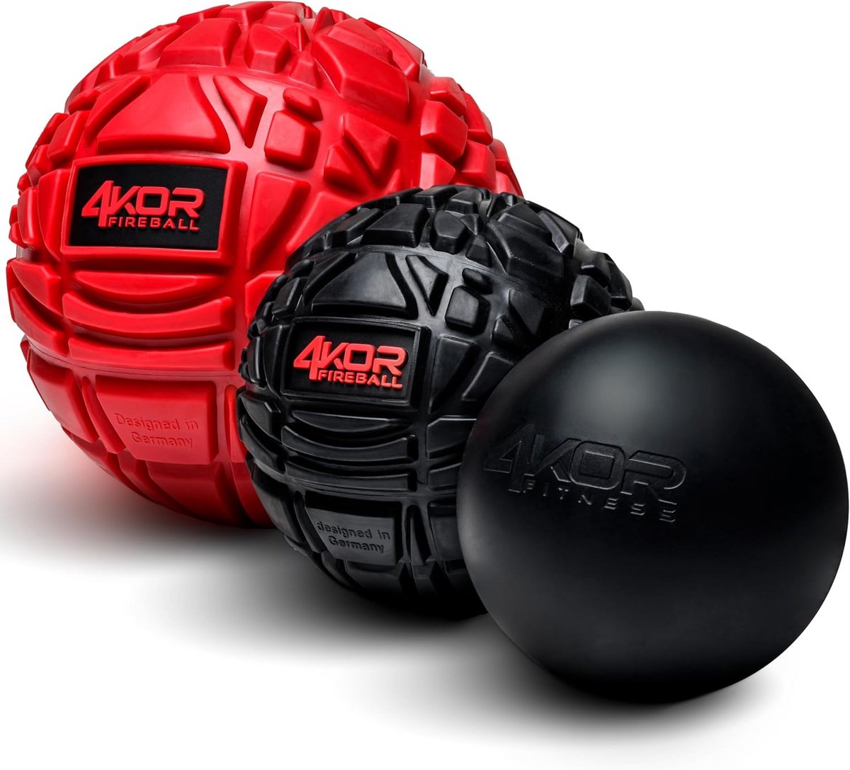 Massageballen Set voor Diepe Weefseltherapie en Myofasciale Release 12 cm, 8 cm en 65 mm TPR Massageballen inclusief Oefengids en Draagtas