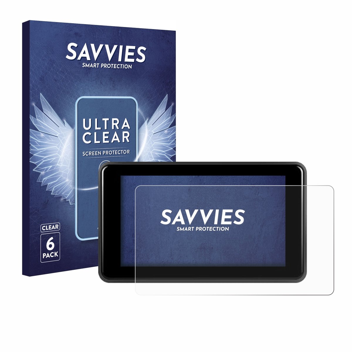 Savvies - Screenprotector voor Vechtel Motorrad Carplay 5" - Folie Beschermfolie transparant 6 Stuks