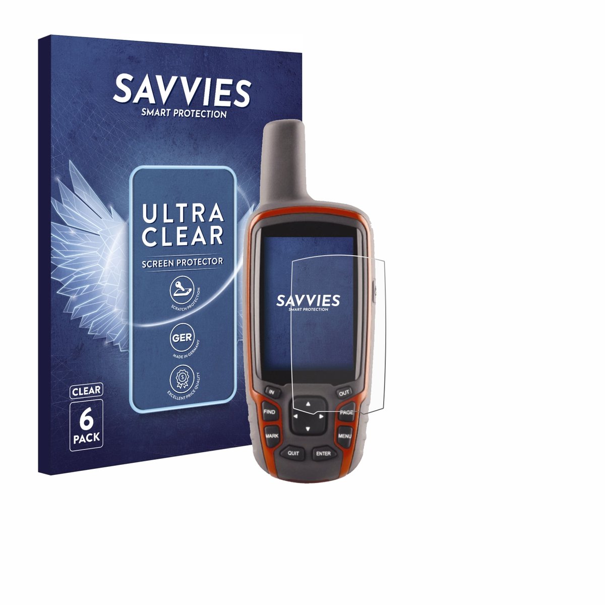 Savvies - Screenprotector voor Garmin GPSMAP 62s - Folie Beschermfolie transparant 6 Stuks