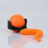 Kattenspeeltje Bal Oranje mét Extra Staartje - Automatisch Kattenspeelgoed Interactief - Intelligentie Kattenbal - Elektrische Bal voor Katten - Wormstaart Speelbal - Zelfrollend - USB‑C Oplaadbaar - Stimuleert Jachtinstinct
