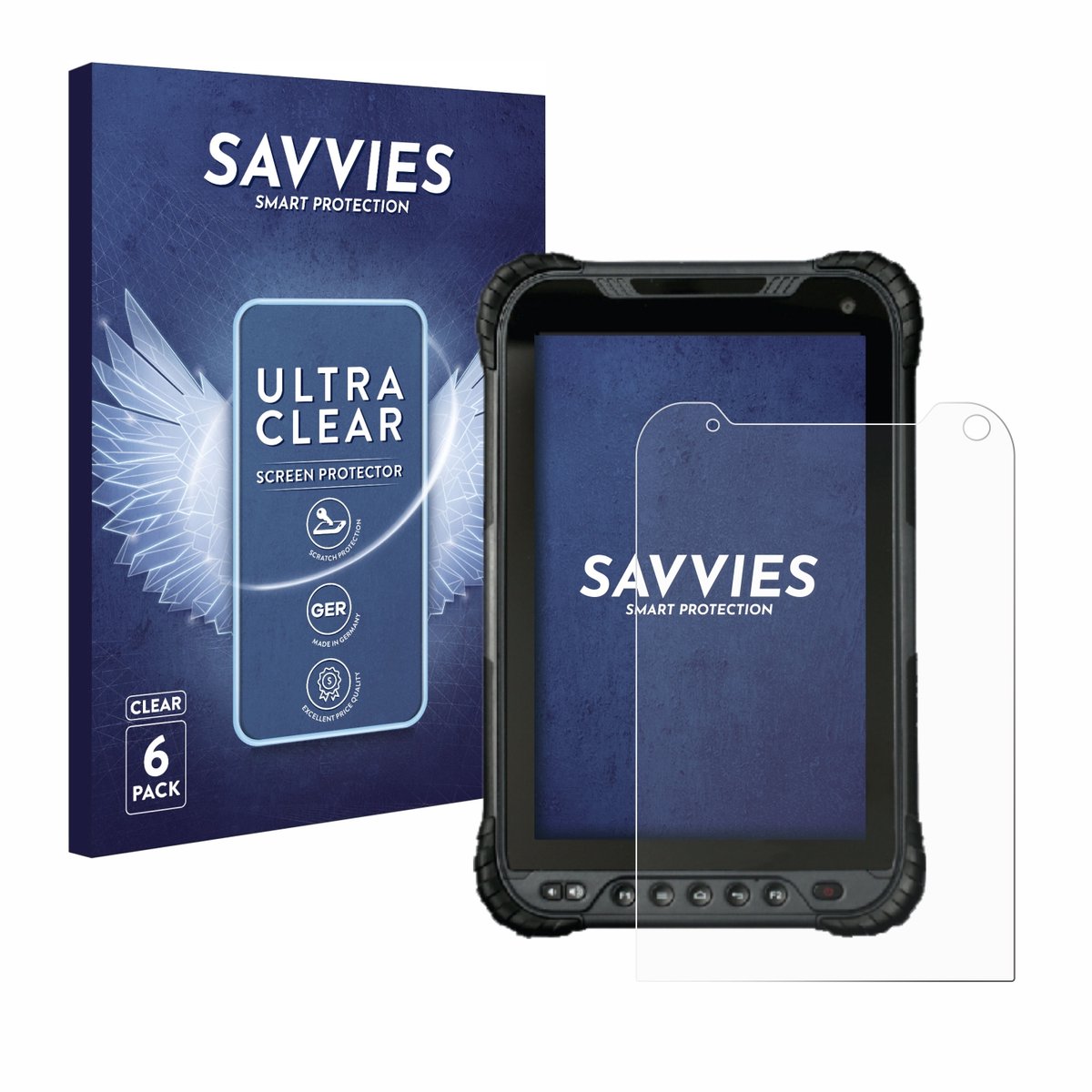 Savvies - Screenprotector voor UniStrong UT30 8" - Folie Beschermfolie transparant 6 Stuks