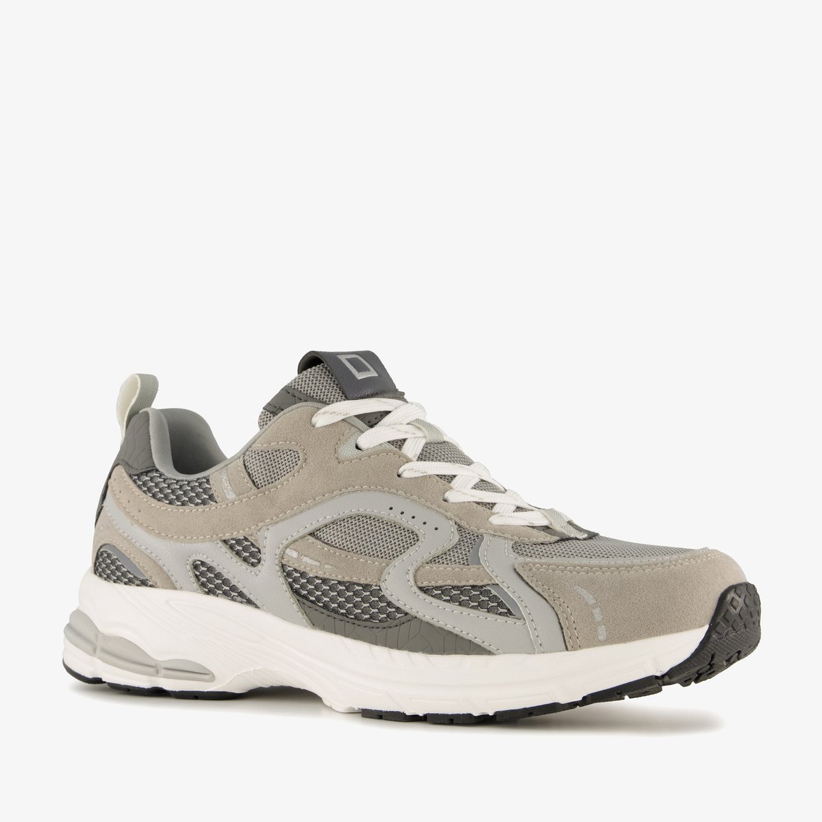Blue Box heren sneakers grijs beige - Maat 46 - Uitneembare zool