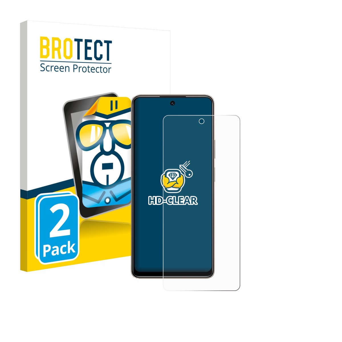 BROTECT - Screenprotector voor Tecno Pova 7 - Folie Beschermfolie transparant 2 Stuks