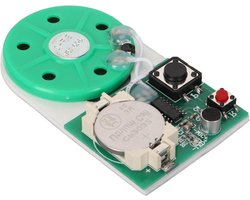 Allecto- Opneembare Spraakgeluidchipmodule - DIY - Opnemen - Muziek - Geluid - Spreken - Geschenk - Uitnodiging - Zwart - Handgemaakt - Compatibel met diverse apparaten - Goudkleurig decoratie .