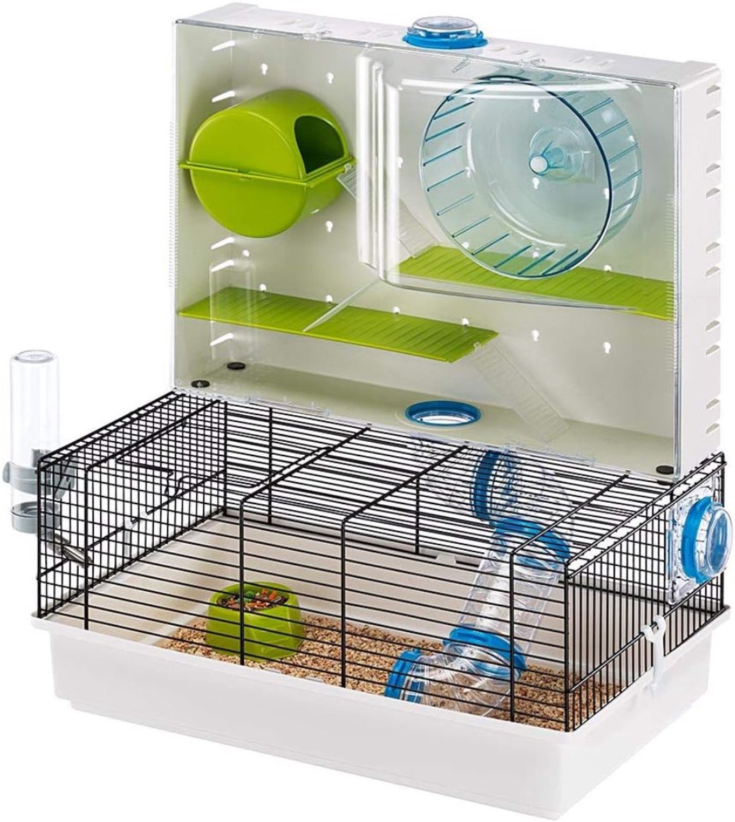 SCH® Hamsterkooi - Zwart/ Groen - 46cm x 30cm x 54cm
