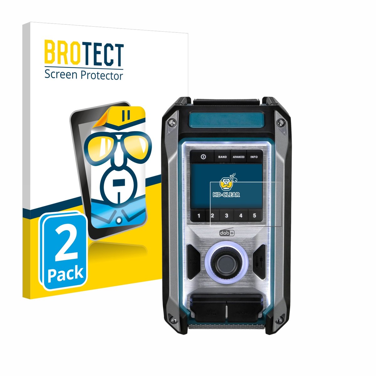 BROTECT - Screenprotector voor Makita DMR115 - Folie Beschermfolie transparant 2 Stuks