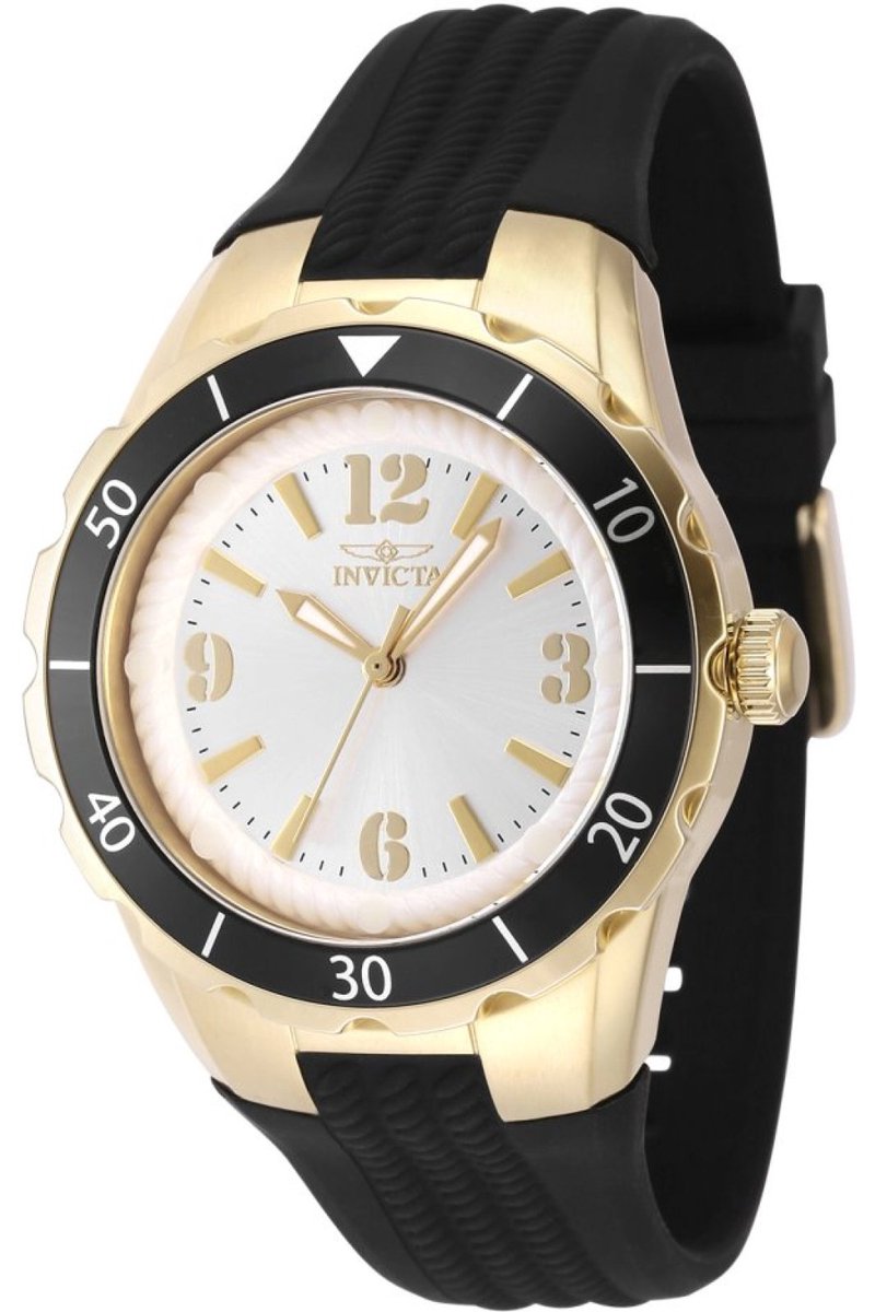 Invicta Angel 48852 Dames Horloge - Waterdicht - Analoog - Quartz Uurwerk - Roestvrij Staal met zilveren Wijzerplaat - 38mm