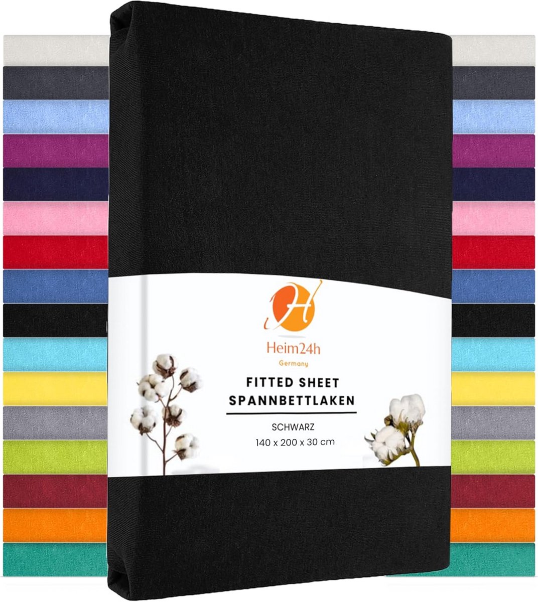Jersey Hoeslaken Katoen Zwart - Geschikt voor Matras tot 30 cm Hoog - 140x200 tot 160x200 