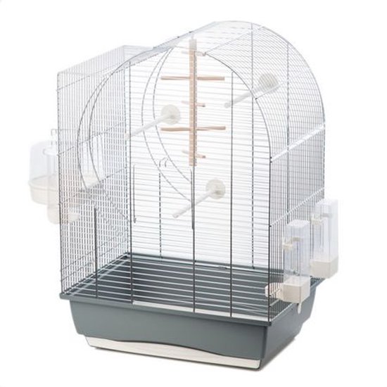 Vogelkooi Elizabeth 2 – Grijs/Chroom Binnenkooi voor Parkieten en Kanaries