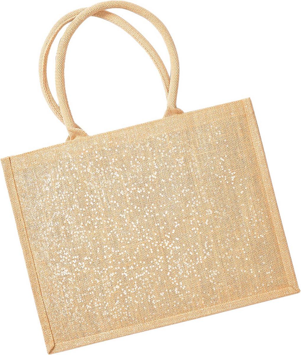 Glinsterende Jute Boodschappentas - Herbruikbare Shopper met Glitter