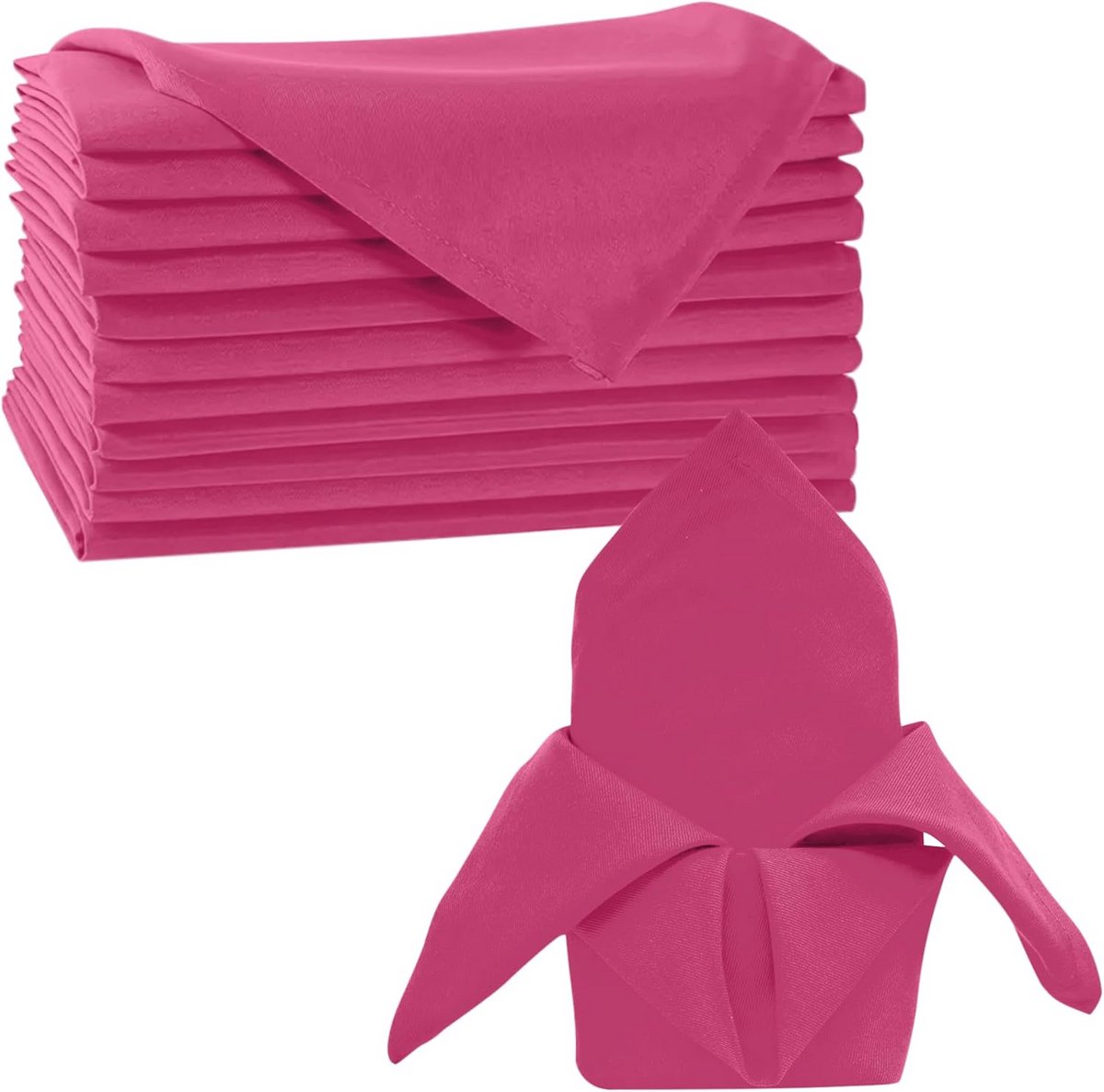 Fuchsia Polyester Tafelservetten 50x50cm Herbruikbaar voor Feest en Diner