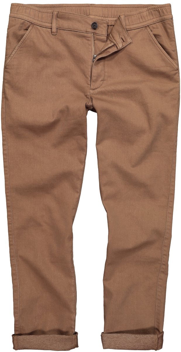 JP 1880 - Heren - Chino FLEXNAMIC® elastische tailleband - Lichtbruin - Maat 60