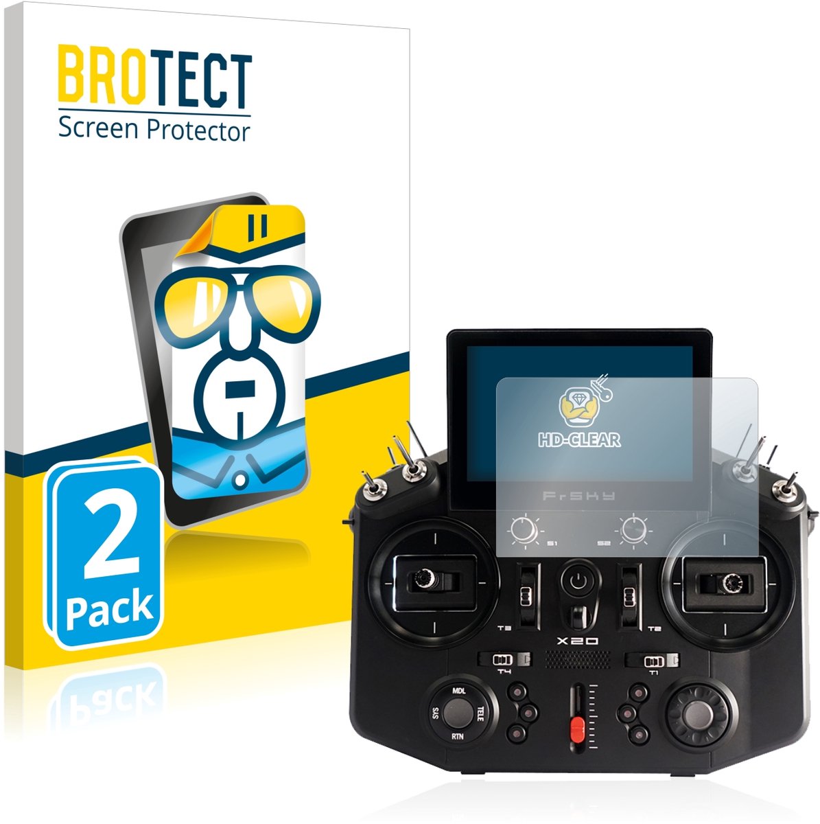 BROTECT - Screenprotector voor FrSky Tandem X20 - Folie Beschermfolie transparant 2 Stuks
