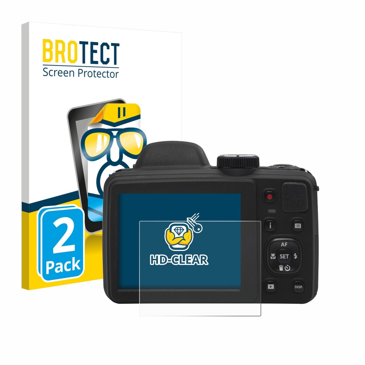 BROTECT - Screenprotector voor Kodak Pixpro AZ405 - Folie Beschermfolie transparant 2 Stuks