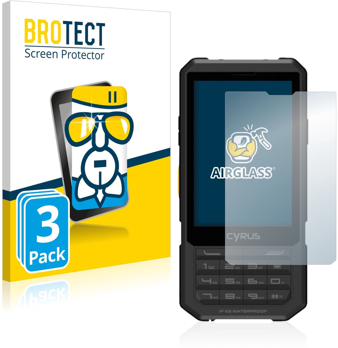 Screenprotector 3 Stuks voor Cyrus CM 17 Hybrid Beschermglas transparant