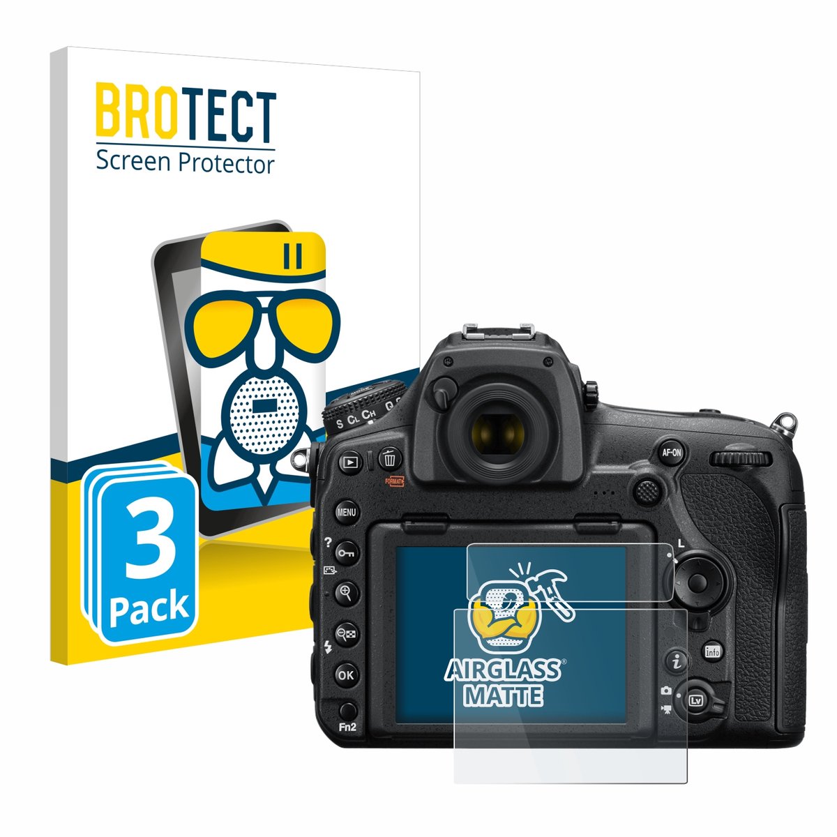 BROTECT - Screenprotector voor Nikon D850 - Folie Beschermfolie Beschermglas matte 3 Stuks